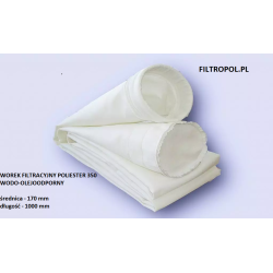 Worek filtracyjny - poliester 350  wodo-olejoodporny - średnica 170 mm, długość 1000 mm